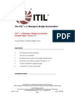 Itil v. 3 Managers Bridge Examination: Sample Paper, Version 3.1