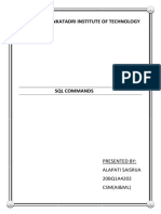 Vasireddy Venkatadri Institute of Technology: SQL Commands