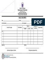 Department of Education: Daily Task Sheet