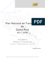 Resultados de tráficos y niveles de servicio Plan Nacional de Transportes Costa Rica 2011-2035