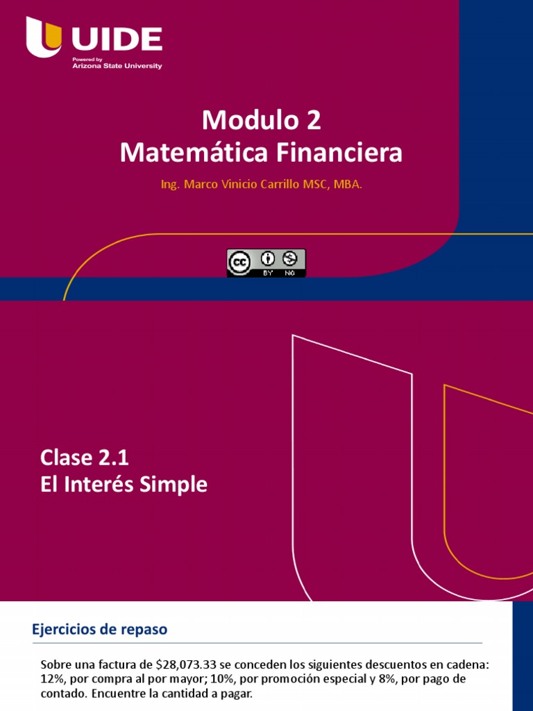 Matematica Financiera - Clase 2 | PDF | Interés | Finanzas Matemáticas