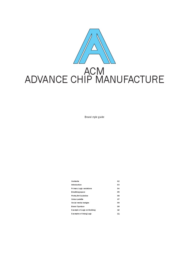 ACM Advance Chip Manufacture: Brand Style Guide | PDF | Typefaces | Logos
