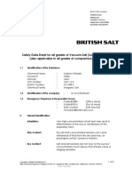 Safety Data Sheet For All Grades of Vacuum Salt (Sodium Chloride) (Also Applicable To All Grades of Compacted Products)