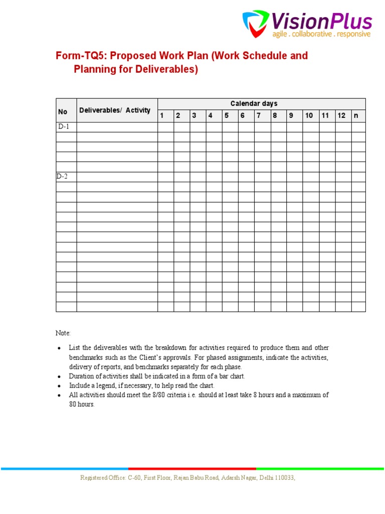 Proposed Work Plan and Schedule Guide | PDF | Finance & Money Management