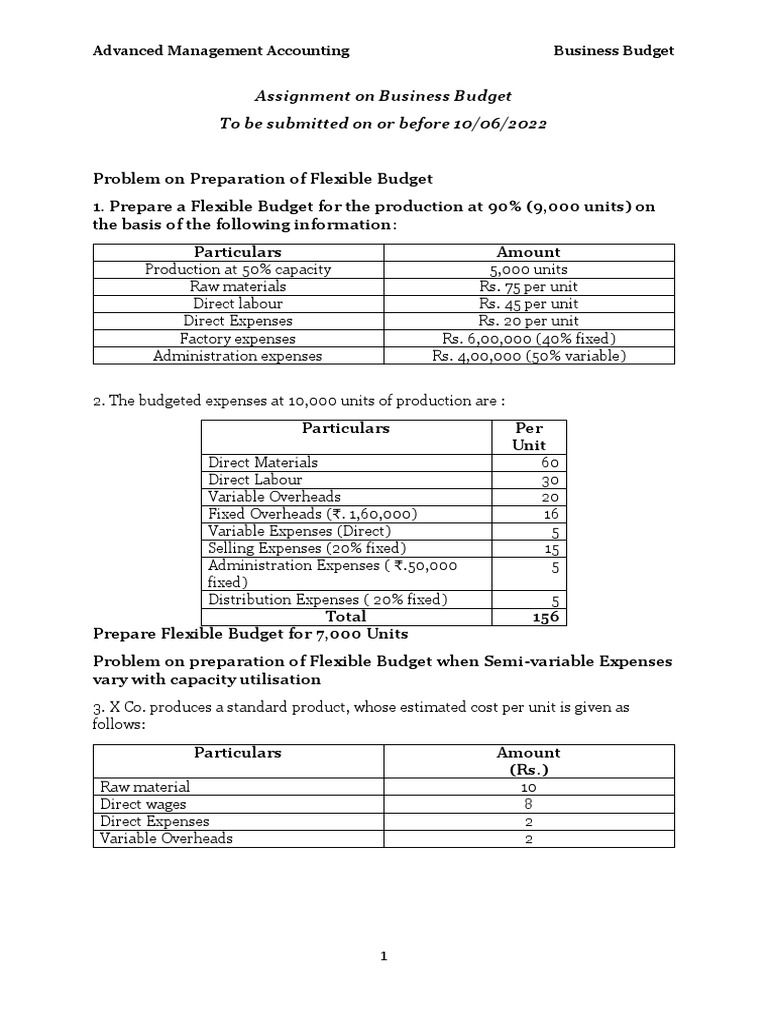 Flexible Budget Preparation Guide | PDF | Credit | Finance & Money ...