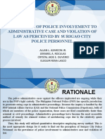 Prevalence of Police Involvement To Administrative Case and Violation of Law As Perceived by Surigao City Police Personnel