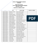 School of Management Sciences BA(H)MC and BBA Signature Sheet