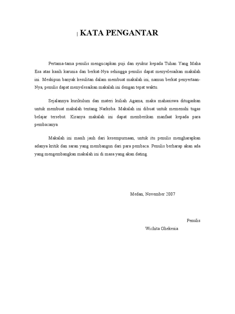 Contoh Kata Pengantar In English Jawat Kosong
