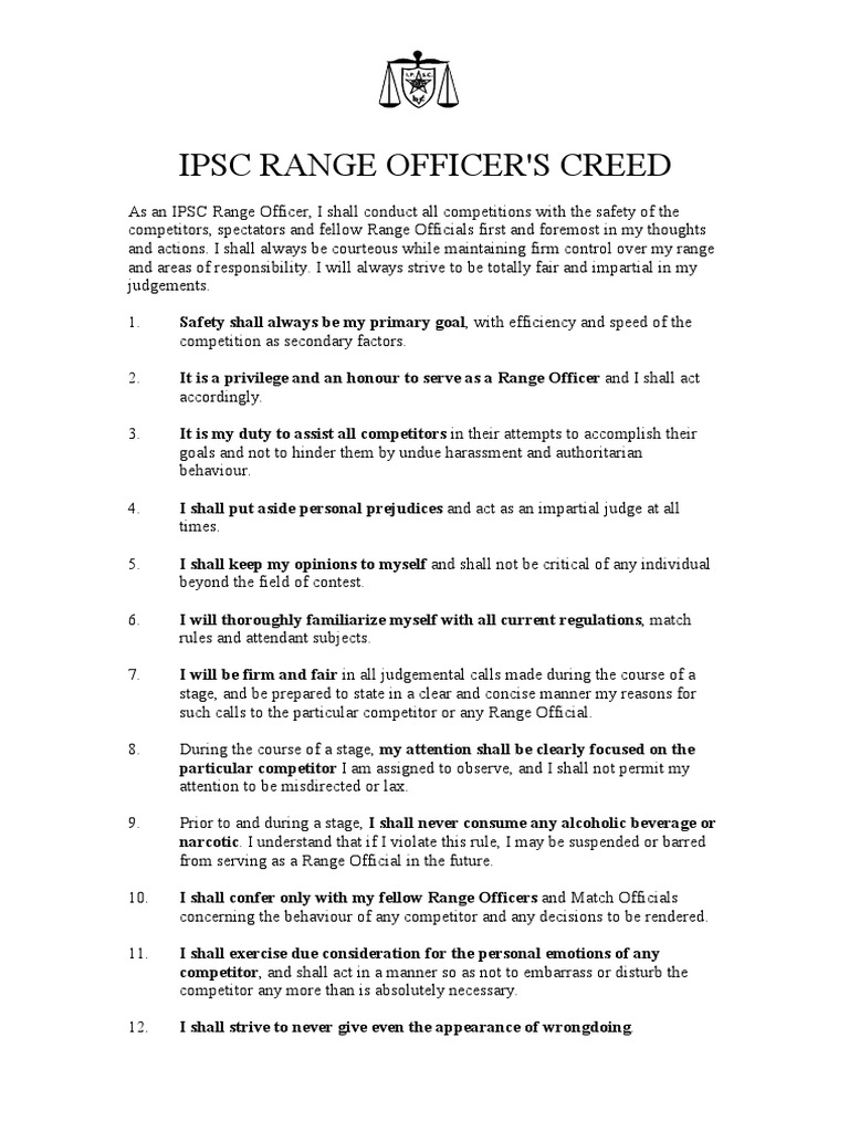 Range Officer Creed PDF