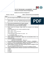 BITM Ballari 5th Sem CSE Automata Theory Questions & Assignments