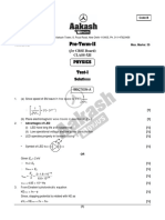 Pre-Term-II - Class XII Studying - Test-1 - Code-B - Physics - Solution
