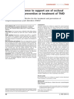 There Is No Evidence To Support Use of Occlusal Adjustment For Prevention or Treatment of TMD