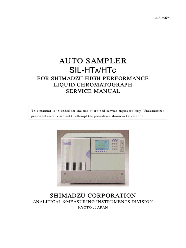 Shimadzu SIL-HTA/HTC Service Manual | PDF | Chemistry | Electricity