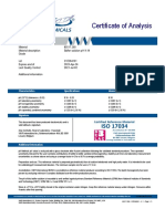 Certificate of Analysis: Material Material Description Grade 85517.260 Buffer Solution PH 9.18