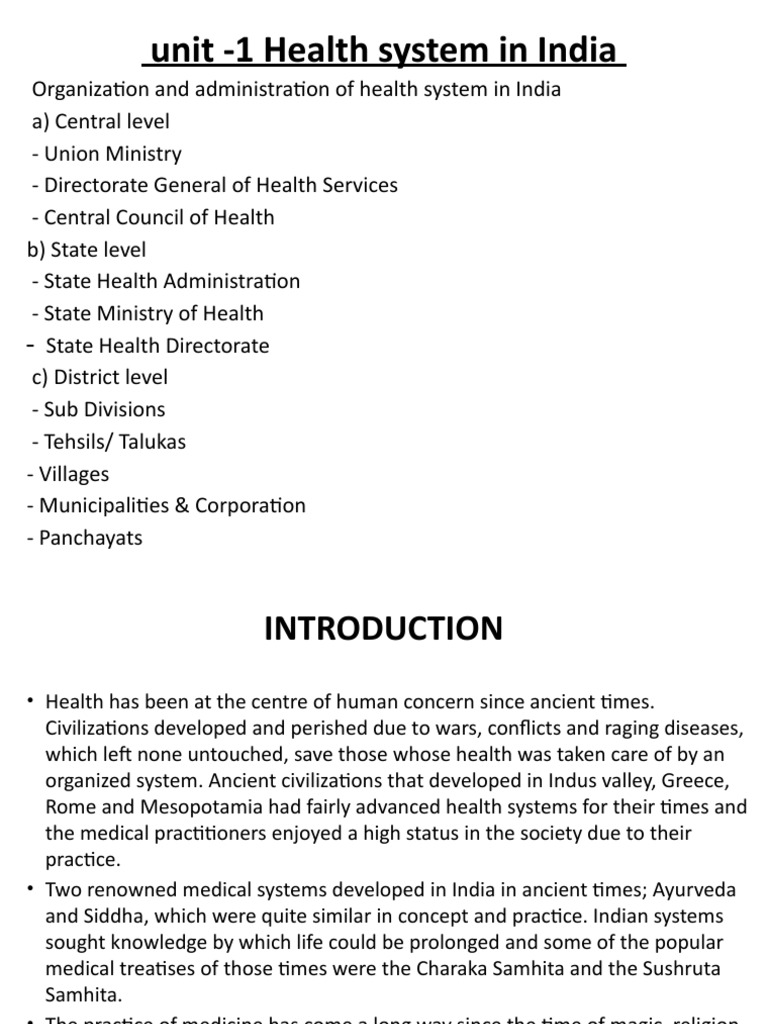 Health Administration in India Overview | PDF | Health Care | Health System
