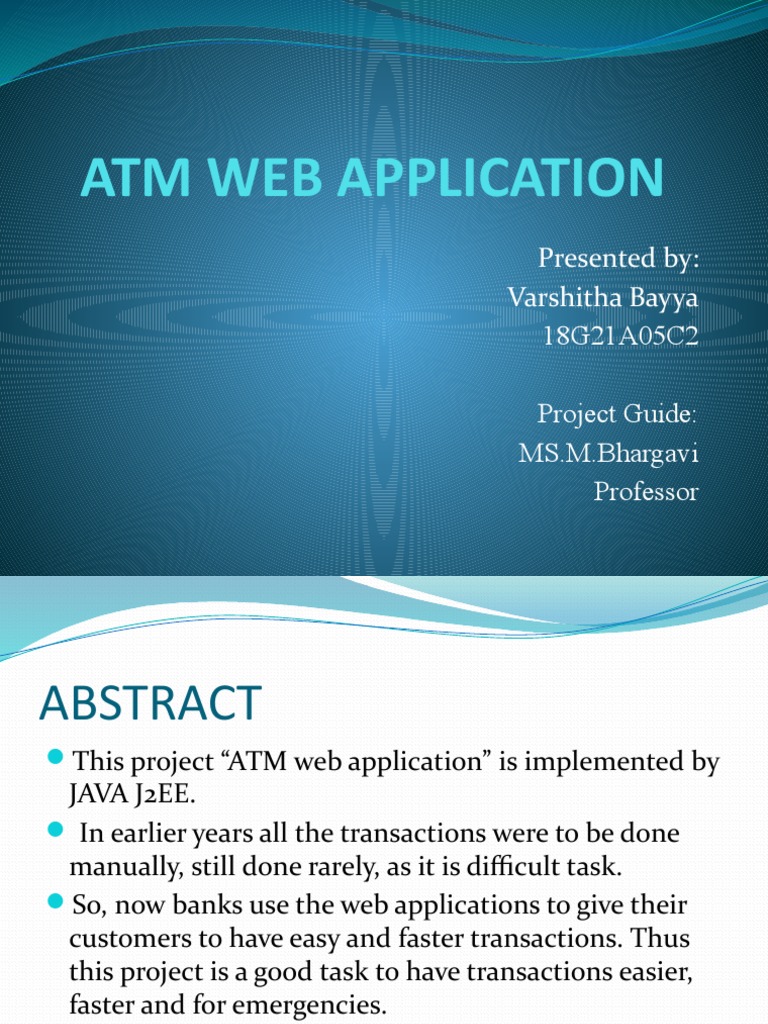 Web-Based ATM Application Project | PDF | Personal Identification ...