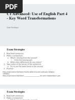 C1 Advanced Use of English Part 4 Key Word Transformations