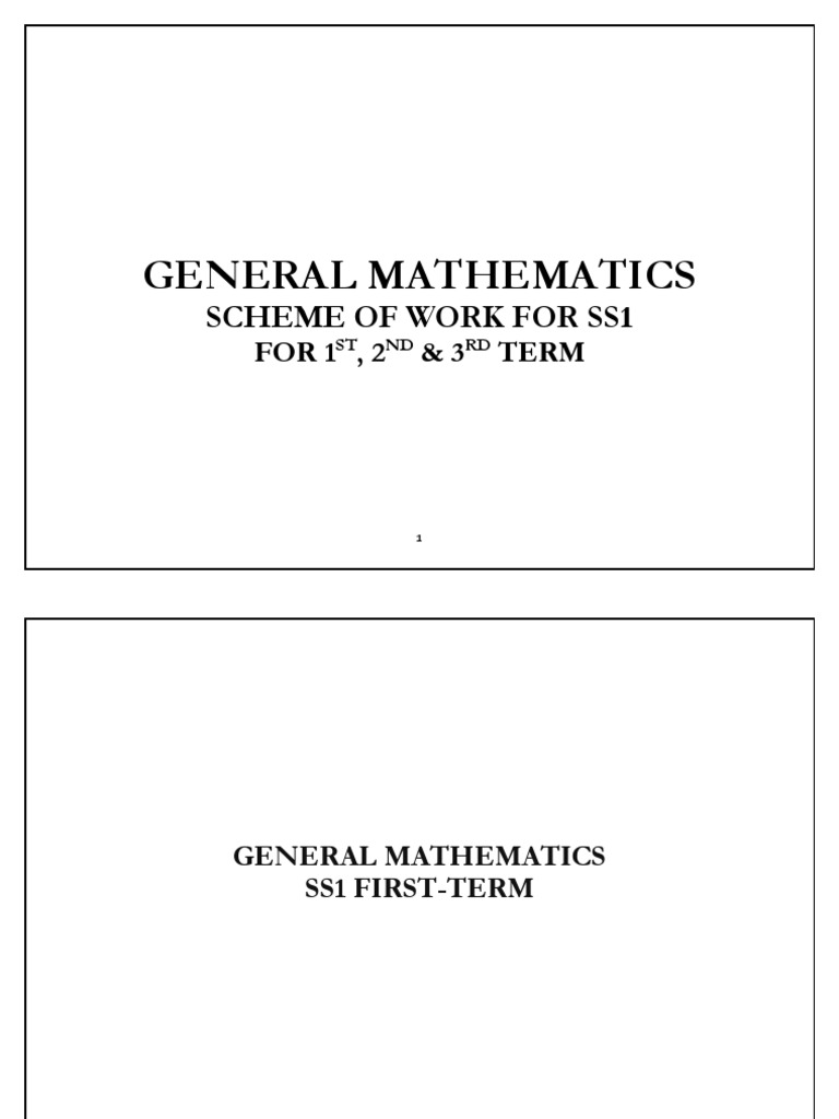 Complete SS 1 1ST, 2ND & 3RD Term Scheme of Work - 063631 | PDF ...