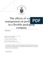 The Effects of Waste Management On Profitability in A Flexible Packaging Company