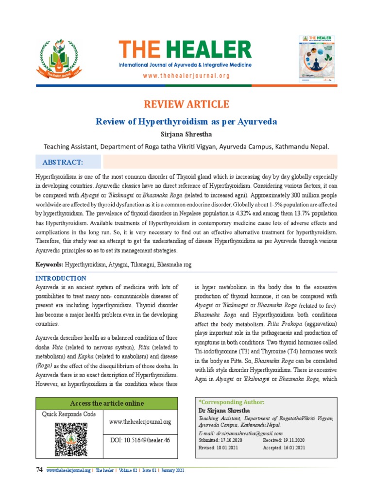 46Article Text16151020210325 PDF Hyperthyroidism Ayurveda