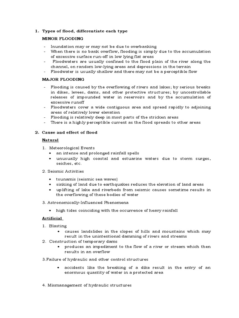 Types and Causes of Flooding | PDF | Landslide | Flood