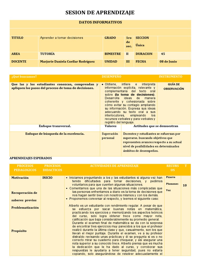 Aprender a Tomar Decisiones en Niños | PDF | Aprendizaje | Toma de ...