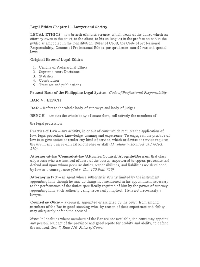 Legal Ethics REVIEWER PDF Lawyer Barrister