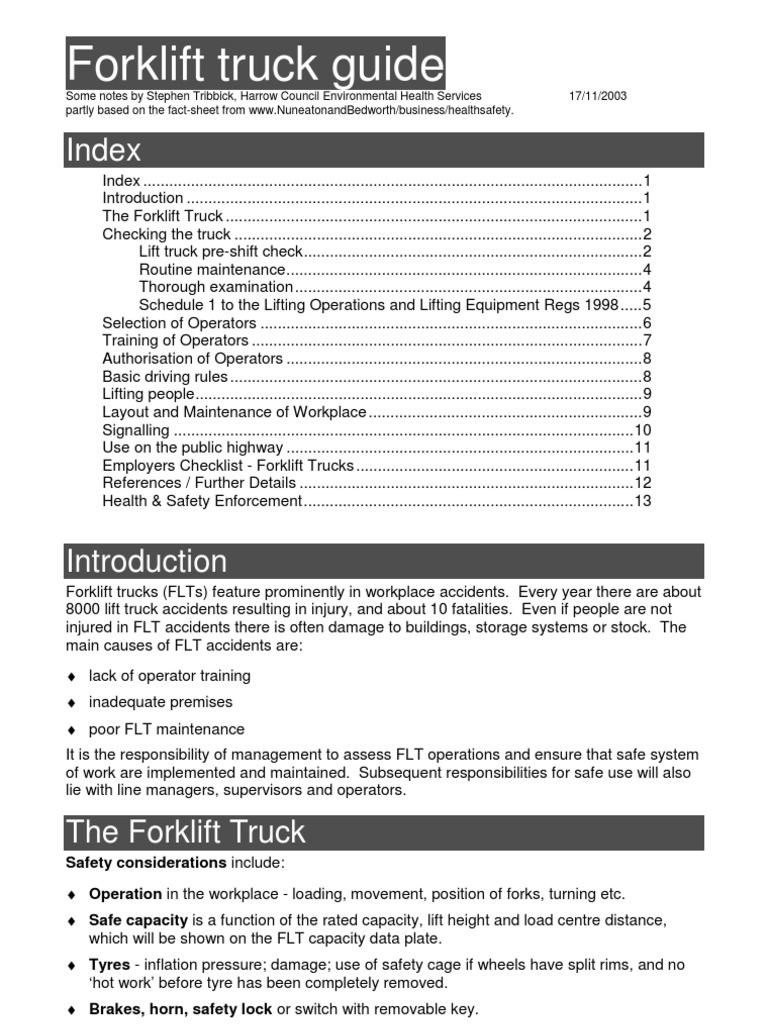 THE COMPLETE FORKLIFT GUIDE intelligence overview