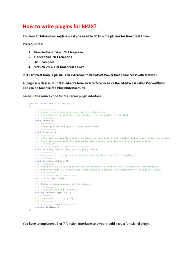 BP2X Plugin Development Guide | PDF | Library (Computing) | String ...