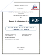 [Final] Exposé - Exécution Contrat de travail au Bénin