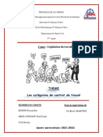 Catégorie de Contrat de Travail