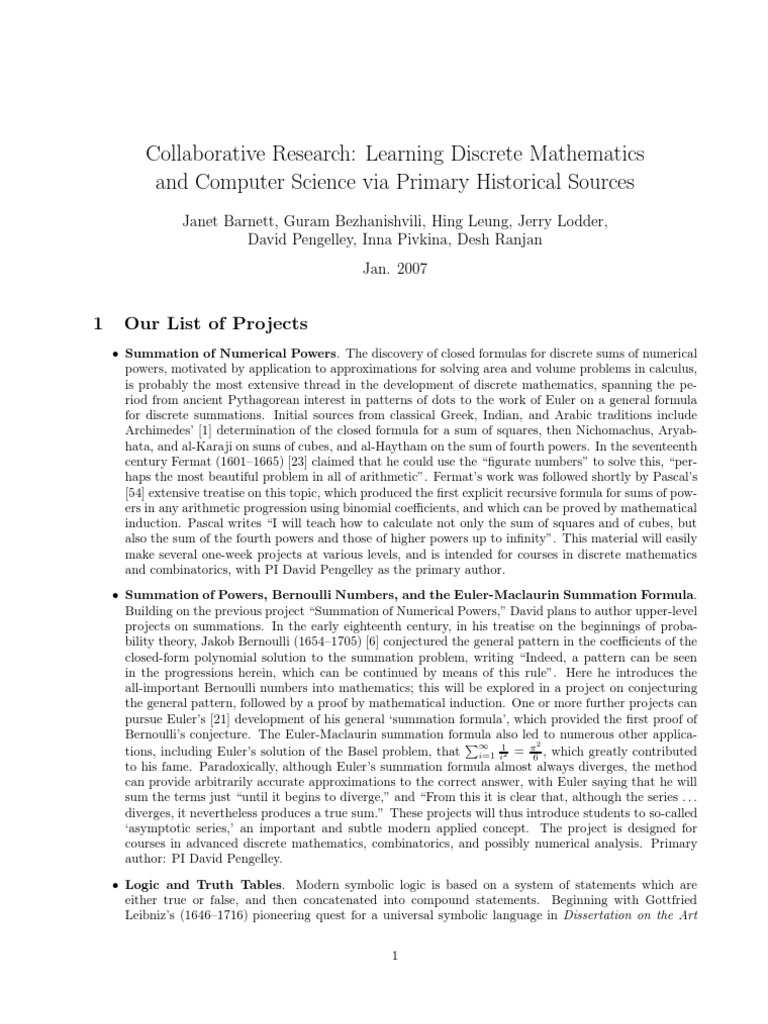 Discrete Projects | PDF | Philosophy | Teaching Methods & Materials
