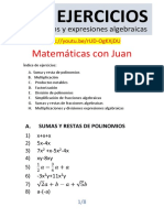 100 Ejercicios de Polinomios y Expresiones Algebraicas