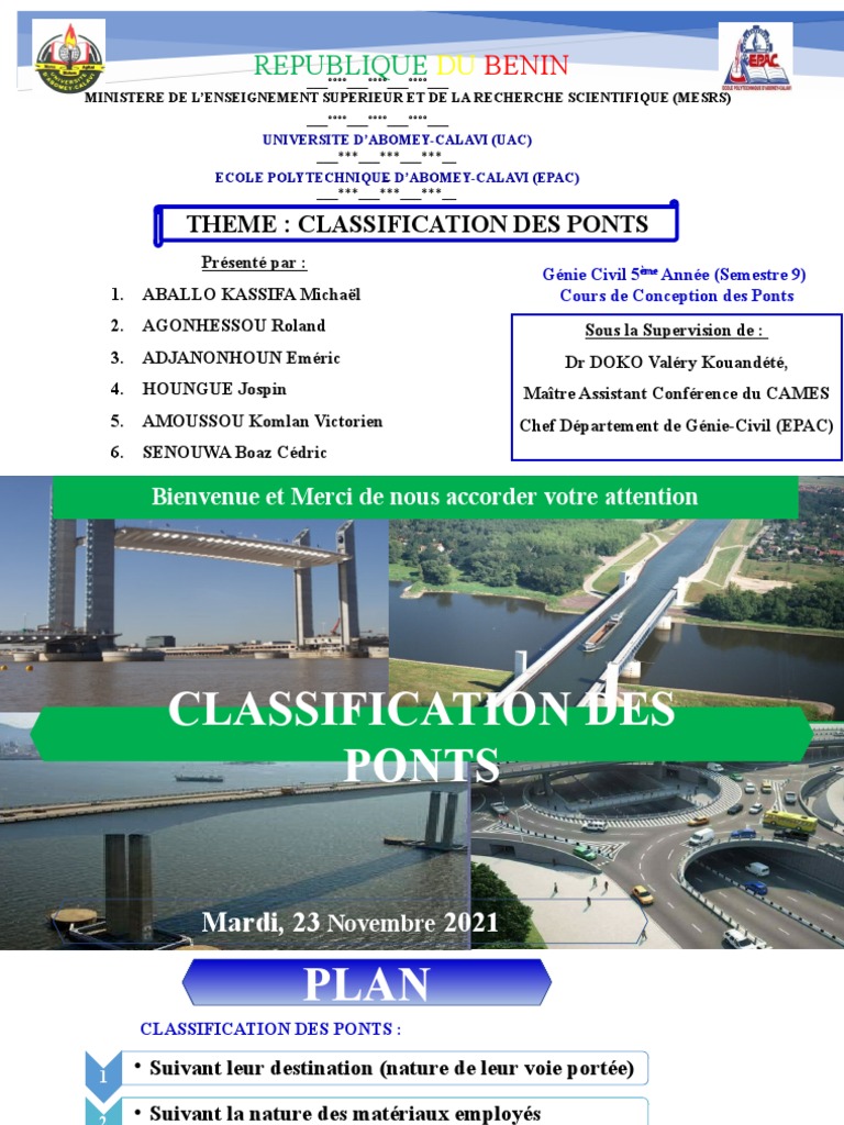 Classification Des Ponts G2 Pdf Pont Transport