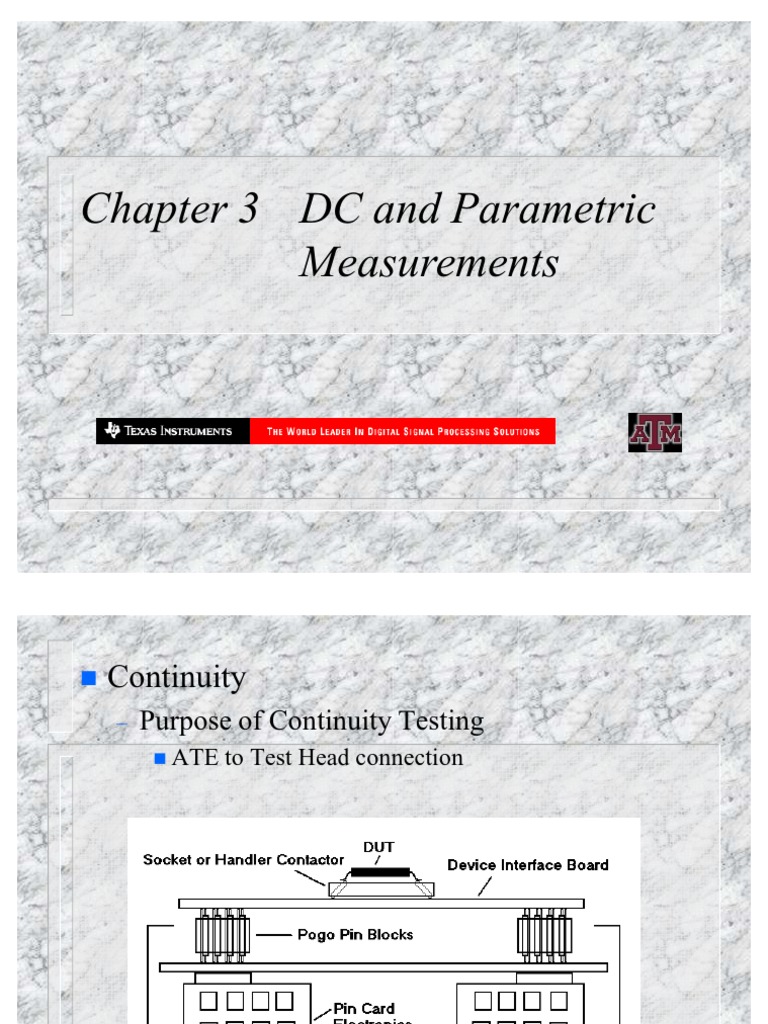 Chapter 3 - DC and Parametric Measurements | PDF | Operational ...