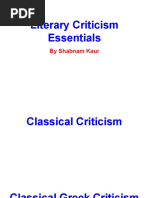 Literary Criticism Essentials: by Shabnam Kaur