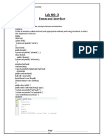 Lab NO: 3: Enum and Interface