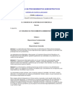 Ley Organica de Procedimientos Administrativos