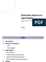 Distinctive Features of Legal English: Beatriz Pérez Cabello de Alba