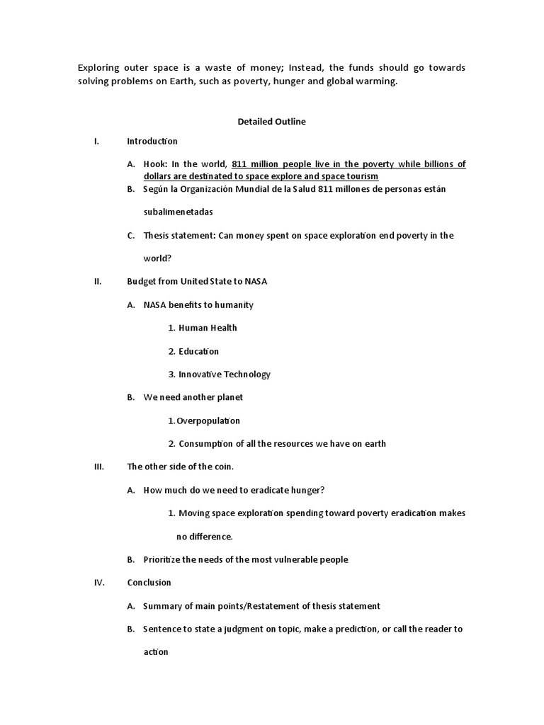 Argumentative essay draft outline PDF Poverty Poverty & Homelessness