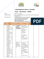 Matriz 5° Grado - Ciencia y Tecnología - Ecer de Inicio