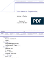 C++ Course Outline and Programming Concepts