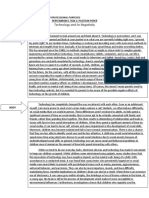 Technology and Its Negativity: English For Academic and Professional Purposes Performance Task 2: Position Paper