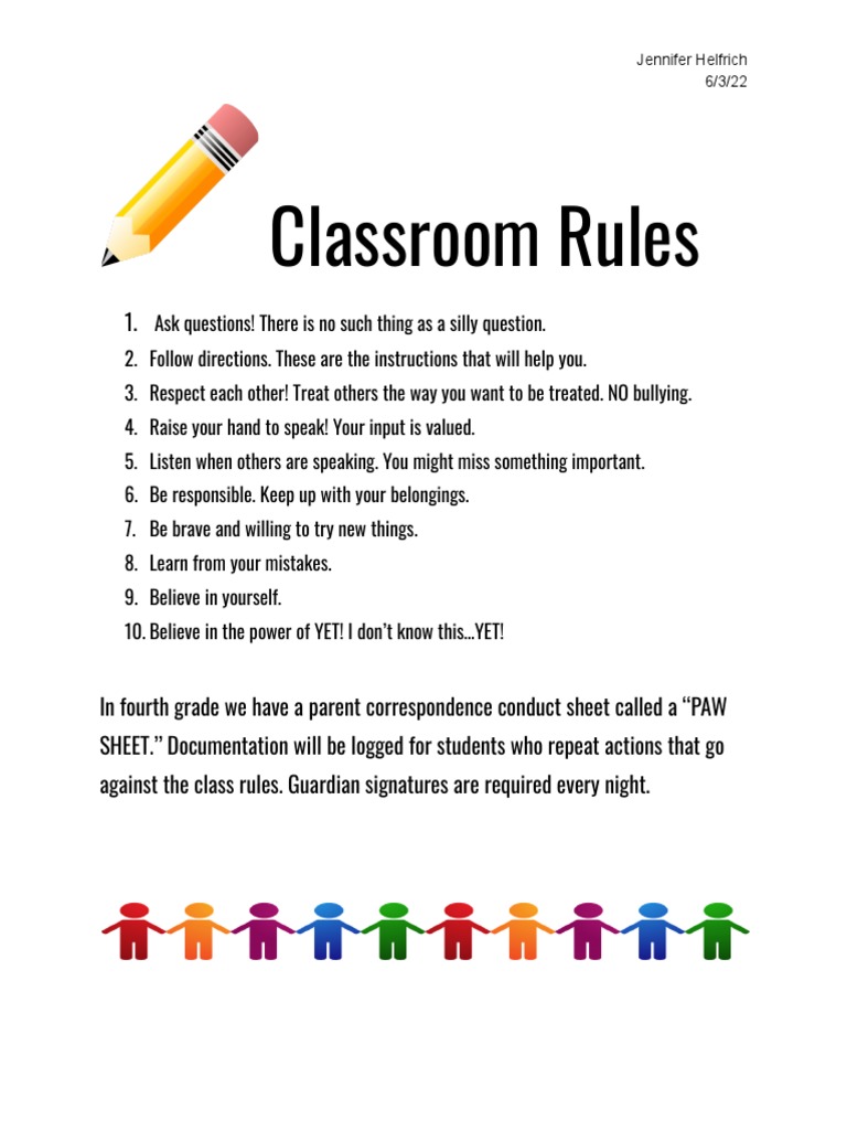 Classroom Rules 1 | PDF | Wellness | Science & Mathematics