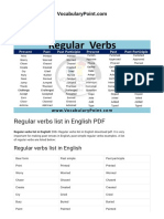 Regular Verbs List in English