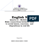 English 9-Quarter-2-MELC-1-Making Connections Between Texts To Particular Issues, Concerns or Dispositions in Real Life