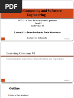 HND in Computing and Software Engineering: Lesson 01 - Introduction To Data Structures