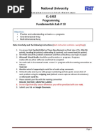 National University: CL-1002 Programming Fundamentals Lab # 13