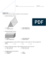 Volume Practice Test: Date: - / - / - Name: - Block ID