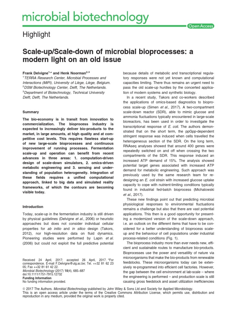 Scale Up Scale Down of Microbial Bioprocesses | PDF | Simulation ...